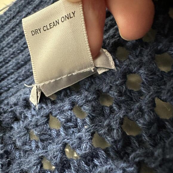 Cache Short Sleeve Open Knit Cardigan Sweater Sz M Medium Blue - Picture 4 of 10